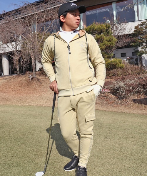 LUXE/R GOLF（ラグジュ ゴルフ）の「(RM)【LUXE/R GOLF】ポリエステル スウェード ファスナー ラインストーン カーゴパンツ（カーゴパンツ・メンズ・ベージュ系/グリーン系/ブラック・X-LARGE/LARGE/MEDIUM）」の6枚目の写真