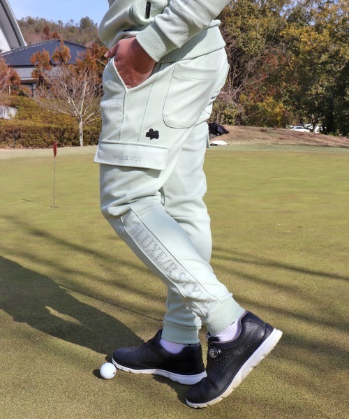 LUXE/R GOLF（ラグジュ ゴルフ）の「(RM)【LUXE/R GOLF】ポリエステル スウェード ファスナー ラインストーン カーゴパンツ（カーゴパンツ・メンズ・ベージュ系/グリーン系/ブラック・X-LARGE/LARGE/MEDIUM）」の11枚目の写真