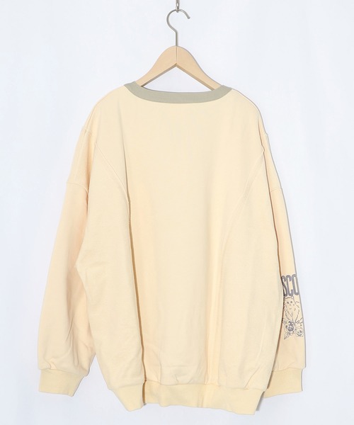 ScoLar（スカラー）の「161612：チョーク風柄裏毛×綿ツイル異素材切替カーディガン（カーディガン/ボレロ・レディース・アイボリー/パープル/チャコールグレー・M）」の15枚目の写真