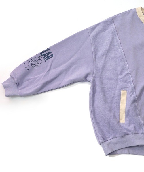 ScoLar（スカラー）の「161612：チョーク風柄裏毛×綿ツイル異素材切替カーディガン（カーディガン/ボレロ・レディース・アイボリー/パープル/チャコールグレー・M）」の20枚目の写真