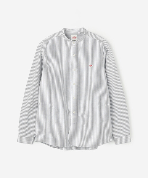 DANTON(ダントン)の「DANTON | オックスフォード バンドカラーシャツ STRIPE MEN(シャツ/ブラウス・メンズ・ブルー系その他5・42/40)」の4枚目の写真
