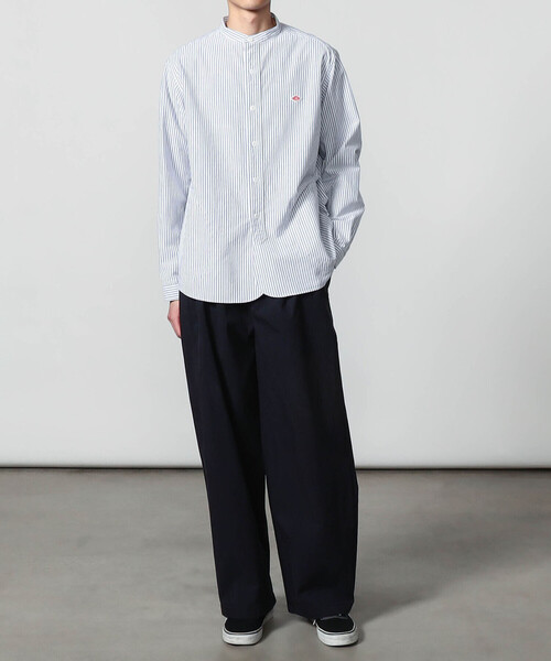 DANTON(ダントン)の「DANTON | オックスフォード バンドカラーシャツ STRIPE MEN(シャツ/ブラウス・メンズ・ブルー系その他5・42/40)」の3枚目の写真