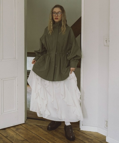 archives（アルシーヴ）の「ドロストミリタリージャケット（ミリタリージャケット・レディース・グレイッシュベージュ/カーキ・MEDIUM）」の8枚目の写真