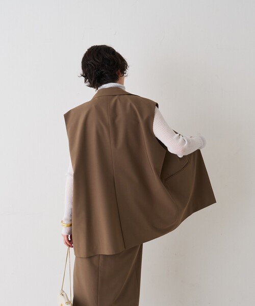 Rouge vif Anna（ルージュヴィフアンナ）の「【セットアップ対応】テーラーカラージレ/ポケット付き/ベスト/春服/セレモニー/手洗い可能（ベスト・レディース・ブラック/モカ・フリー）」の3枚目の写真