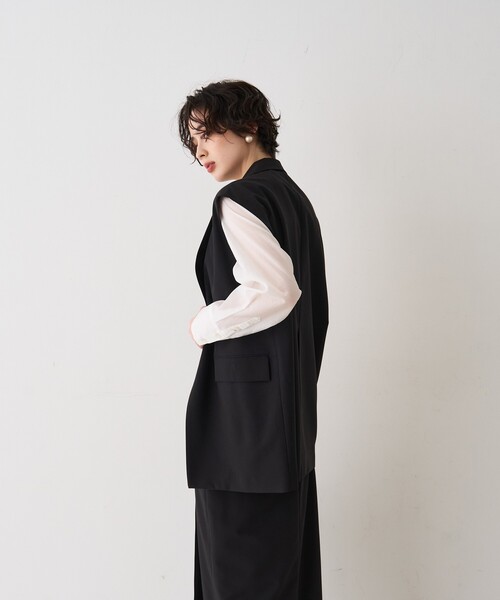 Rouge vif Anna（ルージュヴィフアンナ）の「【セットアップ対応】テーラーカラージレ/ポケット付き/ベスト/春服/セレモニー/手洗い可能（ベスト・レディース・ブラック/モカ・フリー）」の11枚目の写真