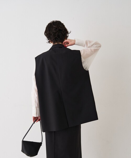 Rouge vif Anna（ルージュヴィフアンナ）の「【セットアップ対応】テーラーカラージレ/ポケット付き/ベスト/春服/セレモニー/手洗い可能（ベスト・レディース・ブラック/モカ・フリー）」の12枚目の写真