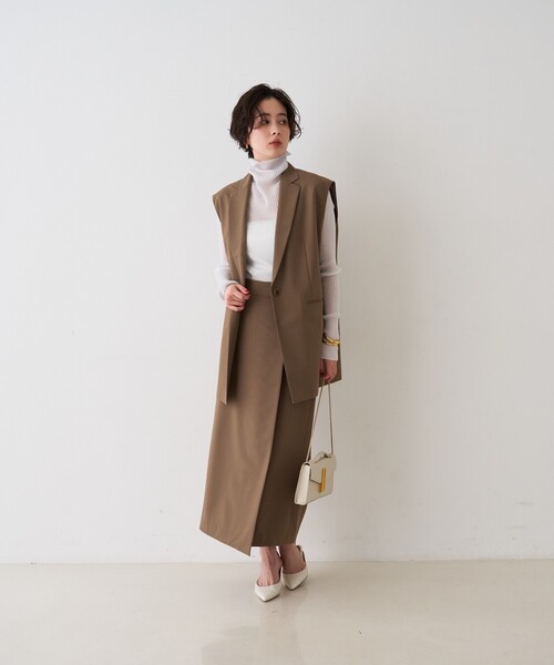 Rouge vif Anna（ルージュヴィフアンナ）の「【セットアップ対応】テーラーカラージレ/ポケット付き/ベスト/春服/セレモニー/手洗い可能（ベスト・レディース・ブラック/モカ・フリー）」の14枚目の写真