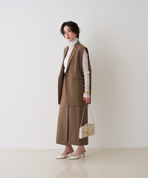 Rouge vif Anna（ルージュヴィフアンナ）の「【セットアップ対応】テーラーカラージレ/ポケット付き/ベスト/春服/セレモニー/手洗い可能（ベスト・レディース・ブラック/モカ・フリー）」の15枚目の写真