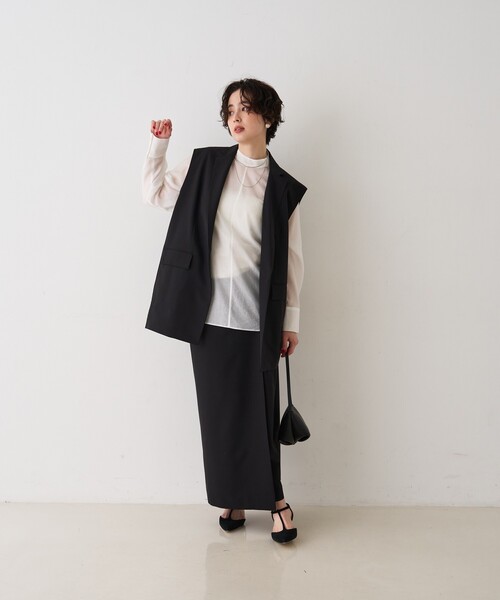 Rouge vif Anna（ルージュヴィフアンナ）の「【セットアップ対応】テーラーカラージレ/ポケット付き/ベスト/春服/セレモニー/手洗い可能（ベスト・レディース・ブラック/モカ・フリー）」の21枚目の写真