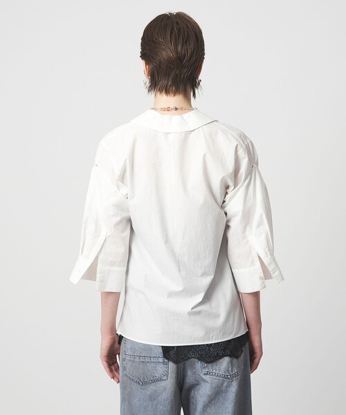 ASTRAET(アストラット)の「<ASTRAET>オープンカラーシャツ(シャツ/ブラウス・レディース・ダークグレー/ホワイト・FREE)」の4枚目の写真