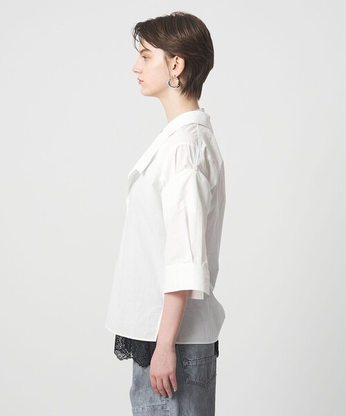 ASTRAET(アストラット)の「<ASTRAET>オープンカラーシャツ(シャツ/ブラウス・レディース・ダークグレー/ホワイト・FREE)」の13枚目の写真