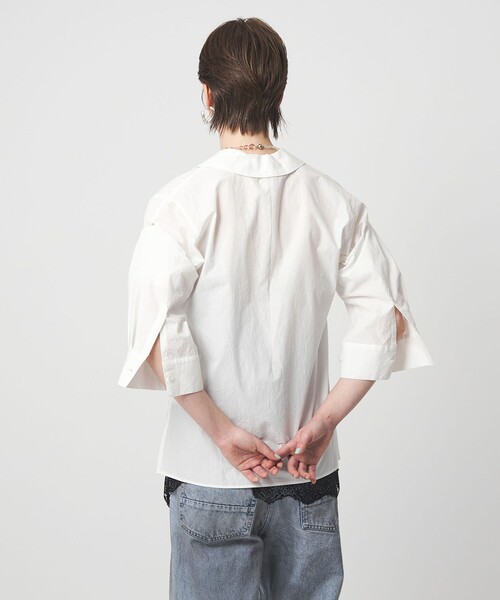 ASTRAET(アストラット)の「<ASTRAET>オープンカラーシャツ(シャツ/ブラウス・レディース・ダークグレー/ホワイト・FREE)」の14枚目の写真