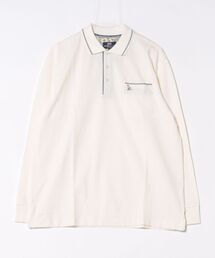 TETE（テット）の「【TETE SELECTION】鹿の子布帛使いポロシャツ長袖 配色パイピング 胸ポケット（ポロシャツ）」