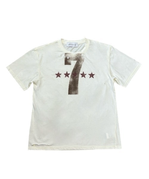 Never mind the XU(ネバーマインドザエックスユー)の「【Never mind the XU】damage 7 T-shirt / 【ネバーマインド ザ エックスユー】ダメージ7半袖Tシャツ(Tシャツ/カットソー・メンズ・ベージュ・M)」の7枚目の写真