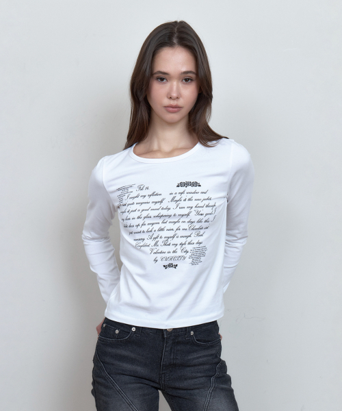 CURETTY(キュリティ)の「C LOVE LETTER GRAPHIC T-SHIRT_WHITE(Tシャツ/カットソー・レディース・ホワイト・SMALL)」の1枚目の写真