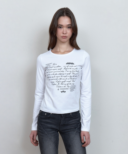 CURETTY(キュリティ)の「C LOVE LETTER GRAPHIC T-SHIRT_WHITE(Tシャツ/カットソー・レディース・ホワイト・SMALL)」の2枚目の写真