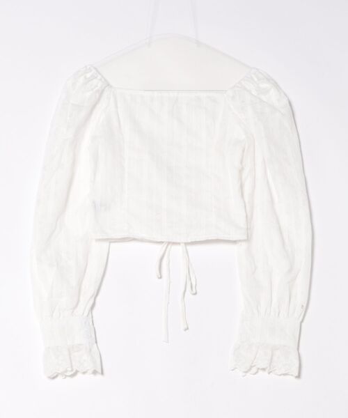 VIBGYOR(ヴィブジョー)の「【LAMPOON】オフショルレースアップブラウス(シャツ/ブラウス・レディース・ホワイト・MEDIUM/SMALL)」の12枚目の写真