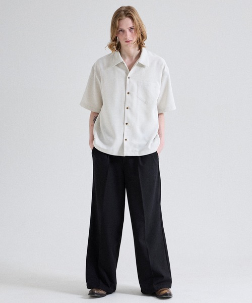 Parts Lab.（パーツラボ）の「【Parts Lab.】Summer Linen-like Short-sleeved Shirt / リネンライクサマー半袖シャツ（シャツ/ブラウス・メンズ・チャコールグレー/オフホワイト/ブラウン・L/M/S）」の5枚目の写真
