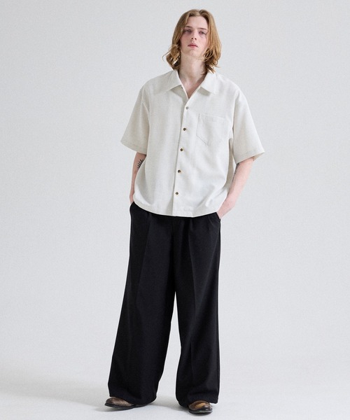 Parts Lab.（パーツラボ）の「【Parts Lab.】Summer Linen-like Short-sleeved Shirt / リネンライクサマー半袖シャツ（シャツ/ブラウス・メンズ・チャコールグレー/オフホワイト/ブラウン・L/M/S）」の6枚目の写真