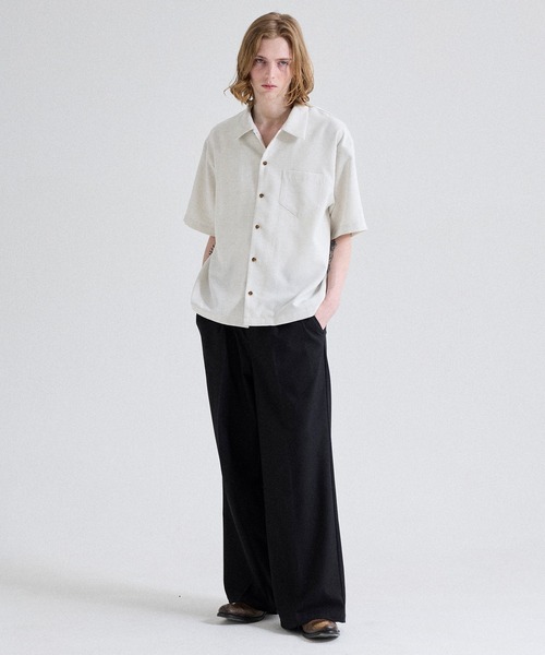 Parts Lab.（パーツラボ）の「【Parts Lab.】Summer Linen-like Short-sleeved Shirt / リネンライクサマー半袖シャツ（シャツ/ブラウス・メンズ・チャコールグレー/オフホワイト/ブラウン・L/M/S）」の7枚目の写真