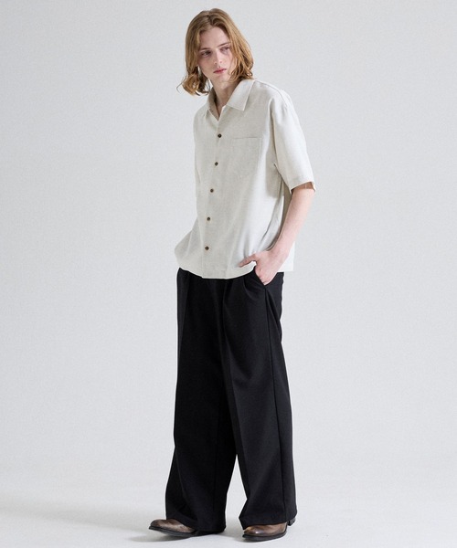 Parts Lab.（パーツラボ）の「【Parts Lab.】Summer Linen-like Short-sleeved Shirt / リネンライクサマー半袖シャツ（シャツ/ブラウス・メンズ・チャコールグレー/オフホワイト/ブラウン・L/M/S）」の9枚目の写真