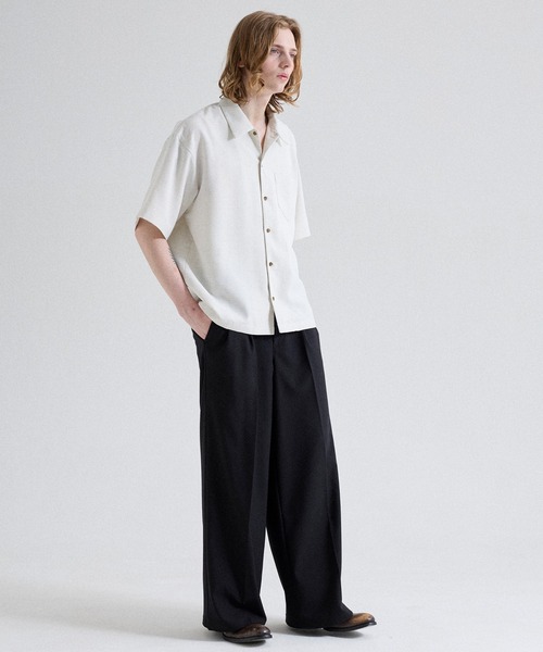 Parts Lab.（パーツラボ）の「【Parts Lab.】Summer Linen-like Short-sleeved Shirt / リネンライクサマー半袖シャツ（シャツ/ブラウス・メンズ・チャコールグレー/オフホワイト/ブラウン・L/M/S）」の10枚目の写真