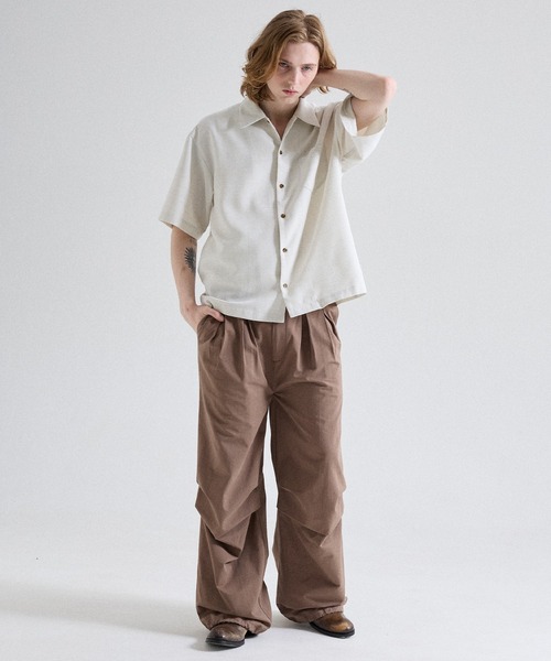 Parts Lab.（パーツラボ）の「【Parts Lab.】Summer Linen-like Short-sleeved Shirt / リネンライクサマー半袖シャツ（シャツ/ブラウス・メンズ・チャコールグレー/オフホワイト/ブラウン・L/M/S）」の15枚目の写真
