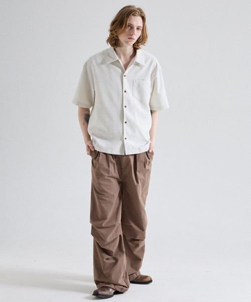 Parts Lab.（パーツラボ）の「【Parts Lab.】Summer Linen-like Short-sleeved Shirt / リネンライクサマー半袖シャツ（シャツ/ブラウス・メンズ・チャコールグレー/オフホワイト/ブラウン・L/M/S）」の16枚目の写真