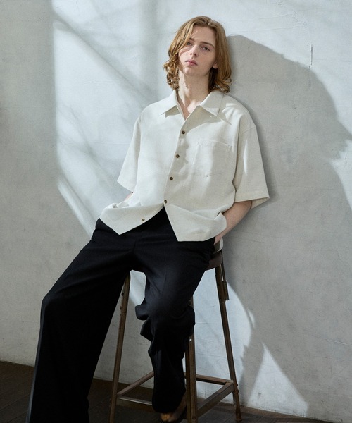 Parts Lab.（パーツラボ）の「【Parts Lab.】Summer Linen-like Short-sleeved Shirt / リネンライクサマー半袖シャツ（シャツ/ブラウス・メンズ・チャコールグレー/オフホワイト/ブラウン・L/M/S）」の19枚目の写真