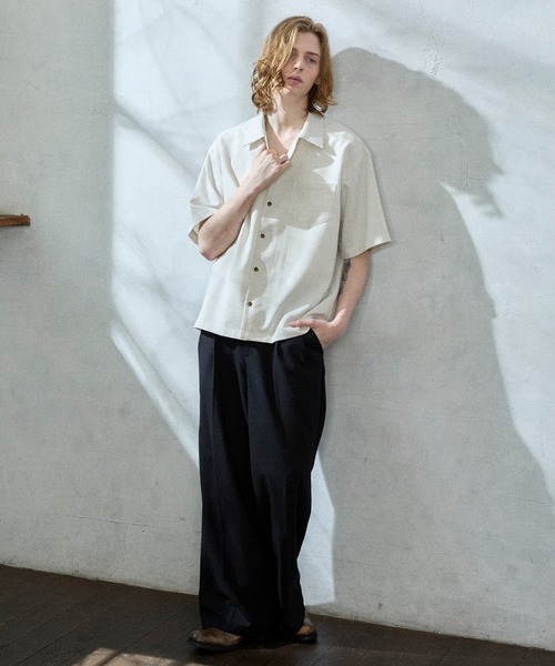 Parts Lab.（パーツラボ）の「【Parts Lab.】Summer Linen-like Short-sleeved Shirt / リネンライクサマー半袖シャツ（シャツ/ブラウス・メンズ・チャコールグレー/オフホワイト/ブラウン・L/M/S）」の22枚目の写真
