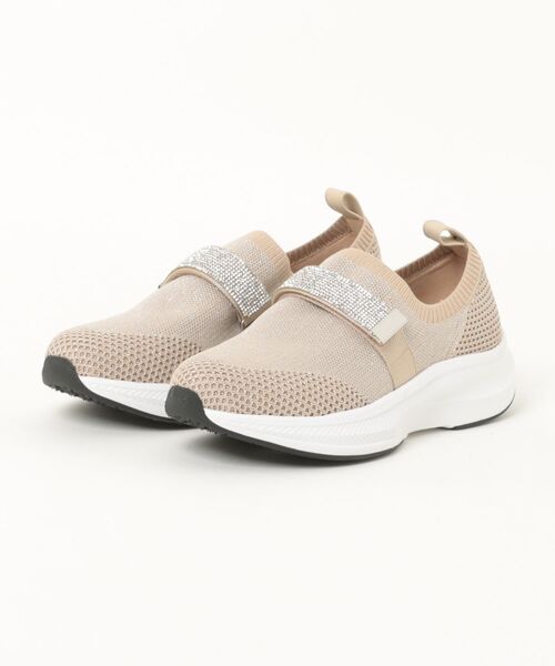 Bridget Birkin(ブリジットバーキン)の「【Bridget Birkin】ベルトストーンニットスニーカー(565012)(スニーカー・レディース・ブラック/ライトグレー/ベージュ・M/L/LL/S)」の6枚目の写真