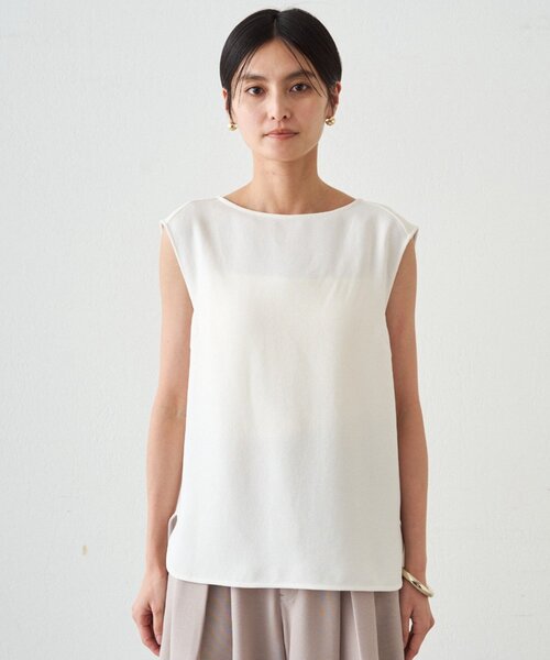 LOUNGEDRESS(ラウンジドレス)の「ダブルジョーゼットノースリブラウス 夏服(シャツ/ブラウス・レディース・オフホワイト/ブラック/ブラウン・FREE)」の15枚目の写真