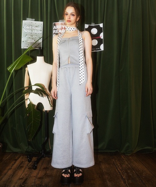 SPIRALGIRL(スパイラルガール)の「ダブルZIPキャミパンツセットアップ(セットアップ・レディース・グレー/ブラック/ベージュ・FREE)」の20枚目の写真