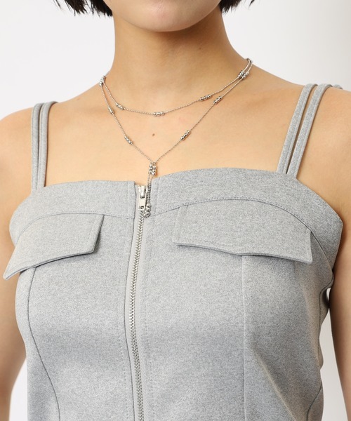 SPIRALGIRL(スパイラルガール)の「ダブルZIPキャミパンツセットアップ(セットアップ・レディース・グレー/ブラック/ベージュ・FREE)」の12枚目の写真