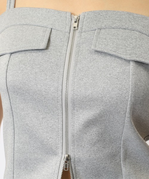 SPIRALGIRL(スパイラルガール)の「ダブルZIPキャミパンツセットアップ(セットアップ・レディース・グレー/ブラック/ベージュ・FREE)」の13枚目の写真