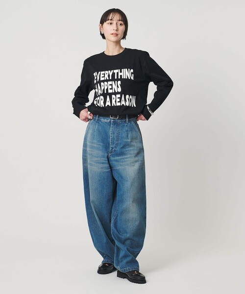 m's braque（エムズブラック）の「【別注】＜m’s braque＞E/H/R Tシャツ（Tシャツ/カットソー・レディース・ホワイト/ブラック・M）」の4枚目の写真