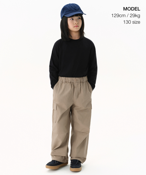 MUSINSA STANDARD KIDS（ムシンサスタンダードキッズ）の「コットンバンディングパラシュートカーゴパンツ[ベージュ]（その他パンツ・レディース・その他・100/110/120/130/140/150/160）」の11枚目の写真