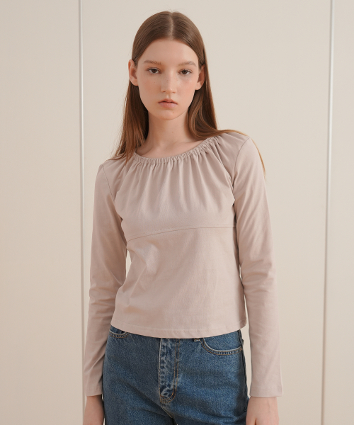 PAUL&ALICE（ポール&アリス）の「ネックシャーリングTシャツ / 4カラー（Tシャツ/カットソー・レディース・ホワイト/ライトグレー/ブラック/ピンク・FREE）」の7枚目の写真