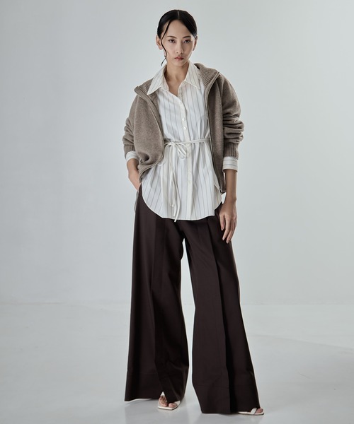 STUDIOUS(ステュディオス)の「【STUDIOUS/ステュディオス】Stretch Cotton Trousers/ストレッチコットントラウザー(その他パンツ・レディース・ブラック/ブラウン・2/1/0)」の13枚目の写真