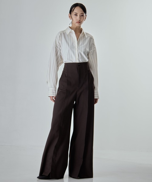 STUDIOUS(ステュディオス)の「【STUDIOUS/ステュディオス】Stretch Cotton Trousers/ストレッチコットントラウザー(その他パンツ・レディース・ブラック/ブラウン・2/1/0)」の15枚目の写真
