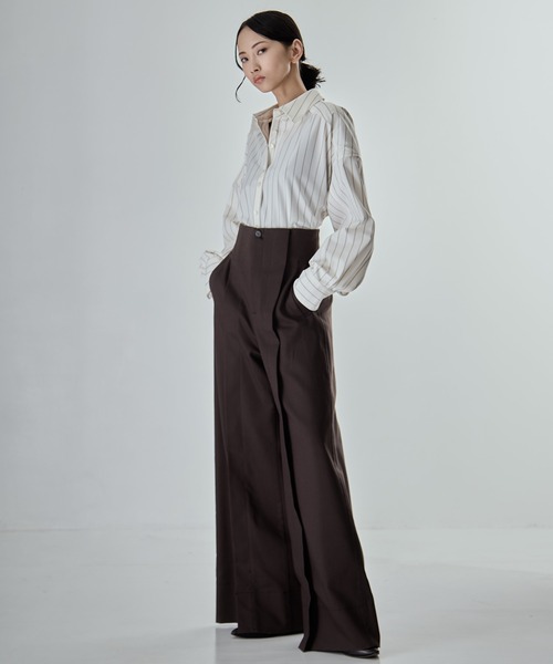 STUDIOUS(ステュディオス)の「【STUDIOUS/ステュディオス】Stretch Cotton Trousers/ストレッチコットントラウザー(その他パンツ・レディース・ブラック/ブラウン・2/1/0)」の16枚目の写真