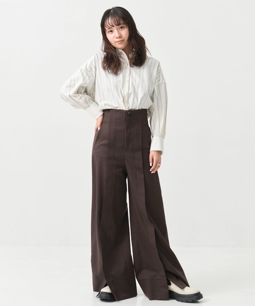 STUDIOUS(ステュディオス)の「【STUDIOUS/ステュディオス】Stretch Cotton Trousers/ストレッチコットントラウザー(その他パンツ・レディース・ブラック/ブラウン・2/1/0)」の22枚目の写真