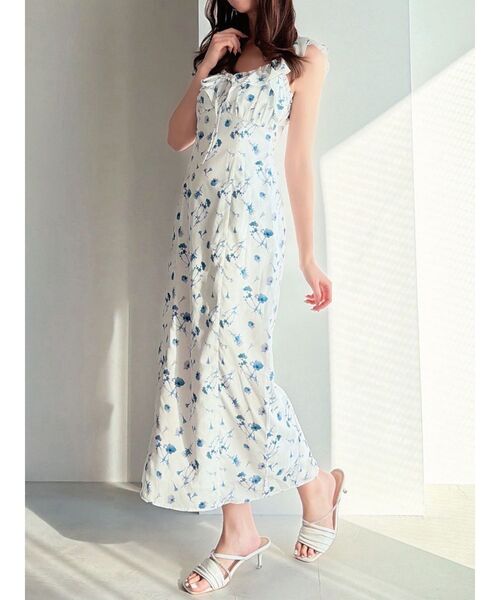 RESEXXY(リゼクシー)の「【memorif.】フラワーIラインワンピース(ワンピース・レディース・イエロー/ホワイト・FREE)」の1枚目の写真