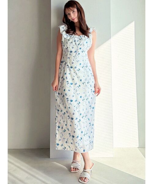 RESEXXY(リゼクシー)の「【memorif.】フラワーIラインワンピース(ワンピース・レディース・イエロー/ホワイト・FREE)」の4枚目の写真