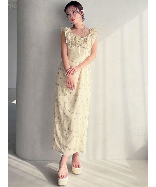 RESEXXY(リゼクシー)の「【memorif.】フラワーIラインワンピース(ワンピース・レディース・イエロー/ホワイト・FREE)」の8枚目の写真