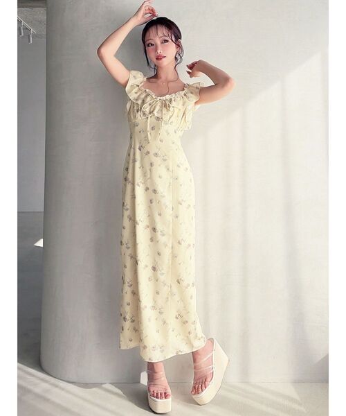 RESEXXY(リゼクシー)の「【memorif.】フラワーIラインワンピース(ワンピース・レディース・イエロー/ホワイト・FREE)」の9枚目の写真