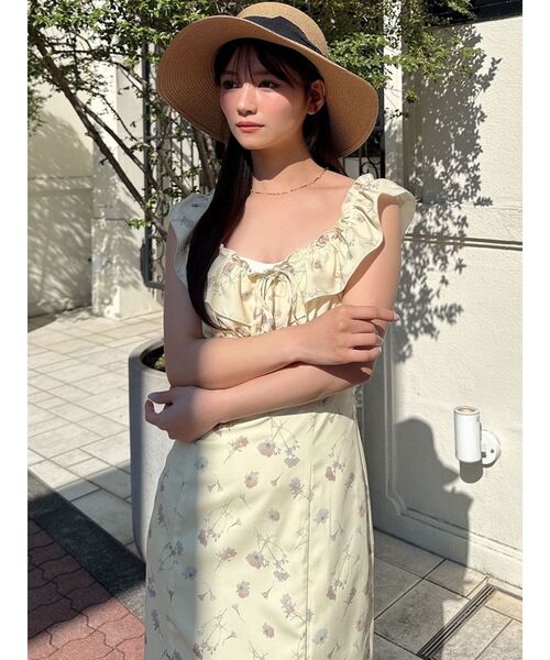 RESEXXY(リゼクシー)の「【memorif.】フラワーIラインワンピース(ワンピース・レディース・イエロー/ホワイト・FREE)」の18枚目の写真