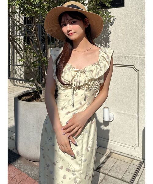 RESEXXY(リゼクシー)の「【memorif.】フラワーIラインワンピース(ワンピース・レディース・イエロー/ホワイト・FREE)」の19枚目の写真