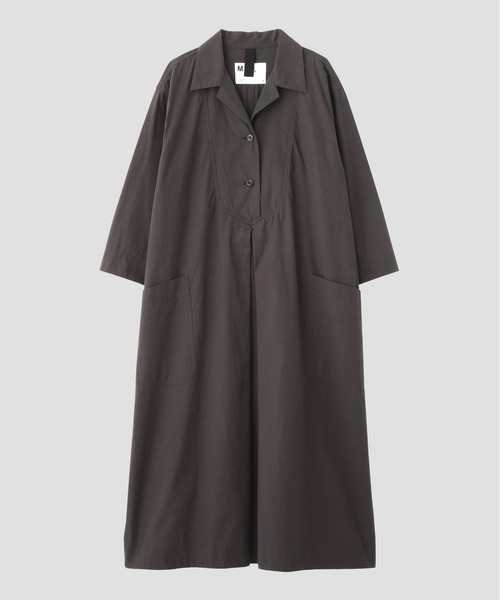 MHL.（エムエイチエル）の「WASHED COTTON POPLIN（ワンピース・レディース・ダークブラウン/ローズ・2/1）」の3枚目の写真