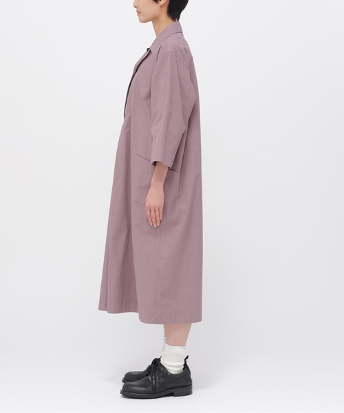 MHL.（エムエイチエル）の「WASHED COTTON POPLIN（ワンピース・レディース・ダークブラウン/ローズ・2/1）」の7枚目の写真